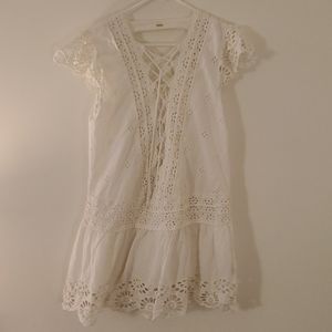 White lace dress from Free People